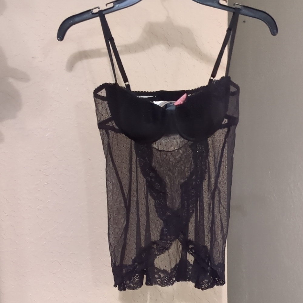 Black Lace Bustier Top